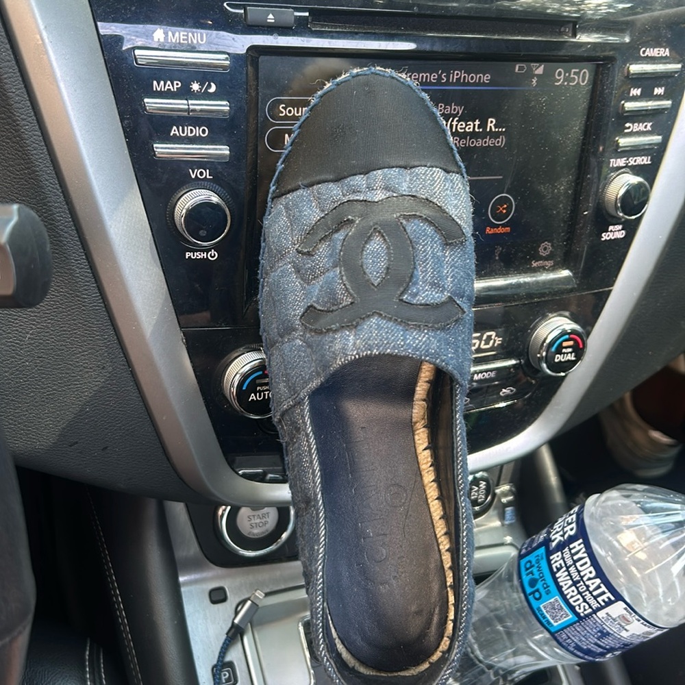 Chanel espadrilles blue and black very great condition $450 or your best offer